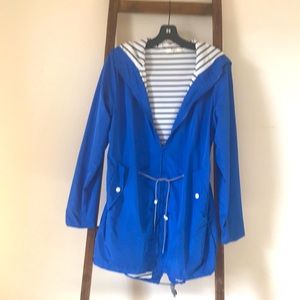 Vibrant Ocean Blue Rain or Shine Jacket with Hood